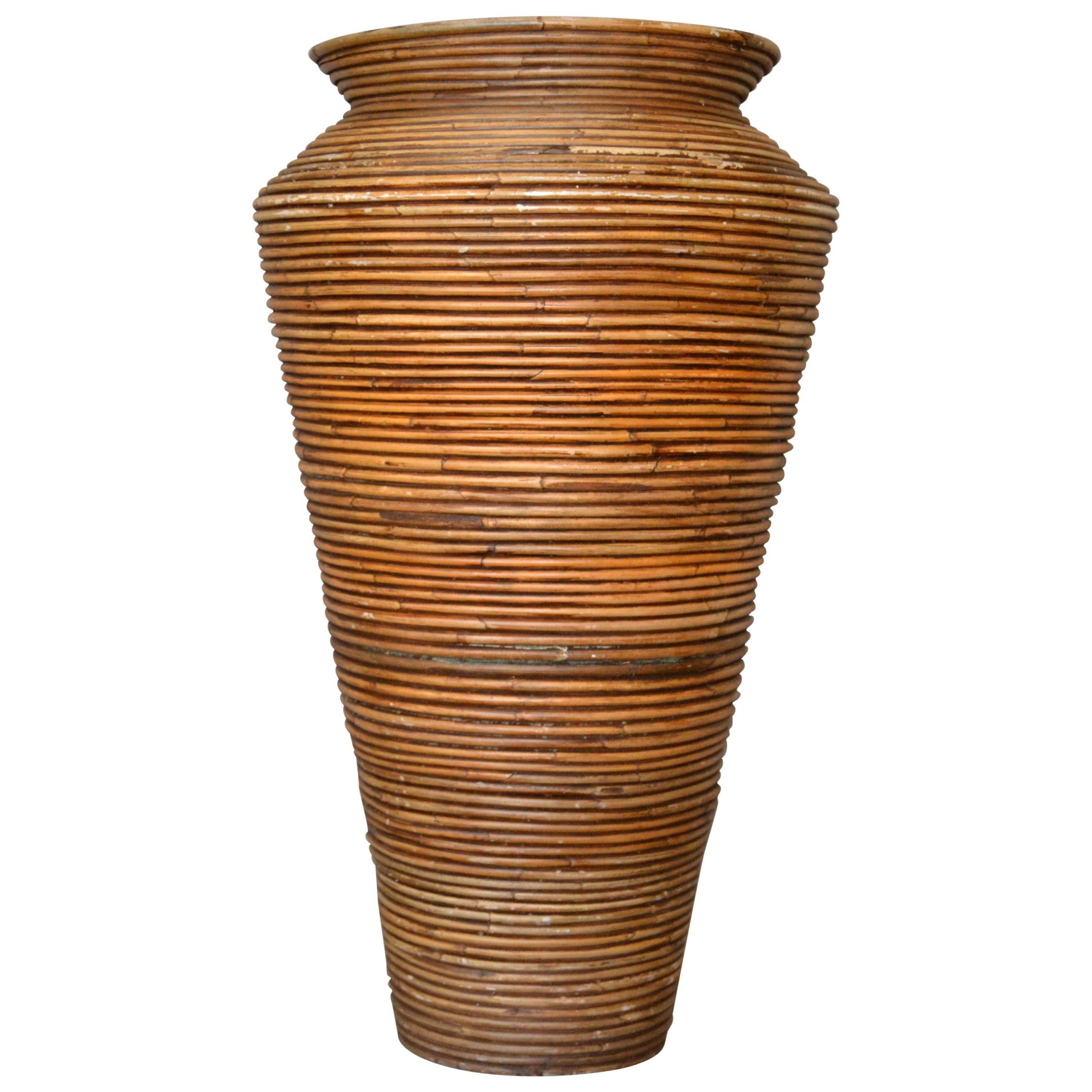 Bohemian Pencil Reed Bamboo Handcrafted Tall Cone Shape Floor Vase within sizing 3000 X 3000