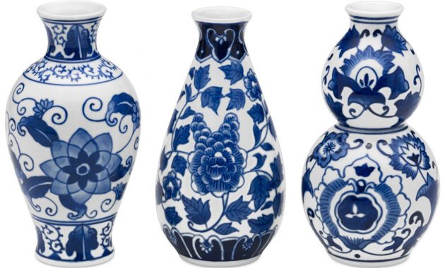 Bombay Set Of 3 Blue And White Ceramic Vases Bowls Vases pertaining to size 1320 X 1616