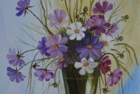 Bouquet Of Cosmos Oil Painting Flowers In A Vase I 2019 with regard to size 1090 X 1500