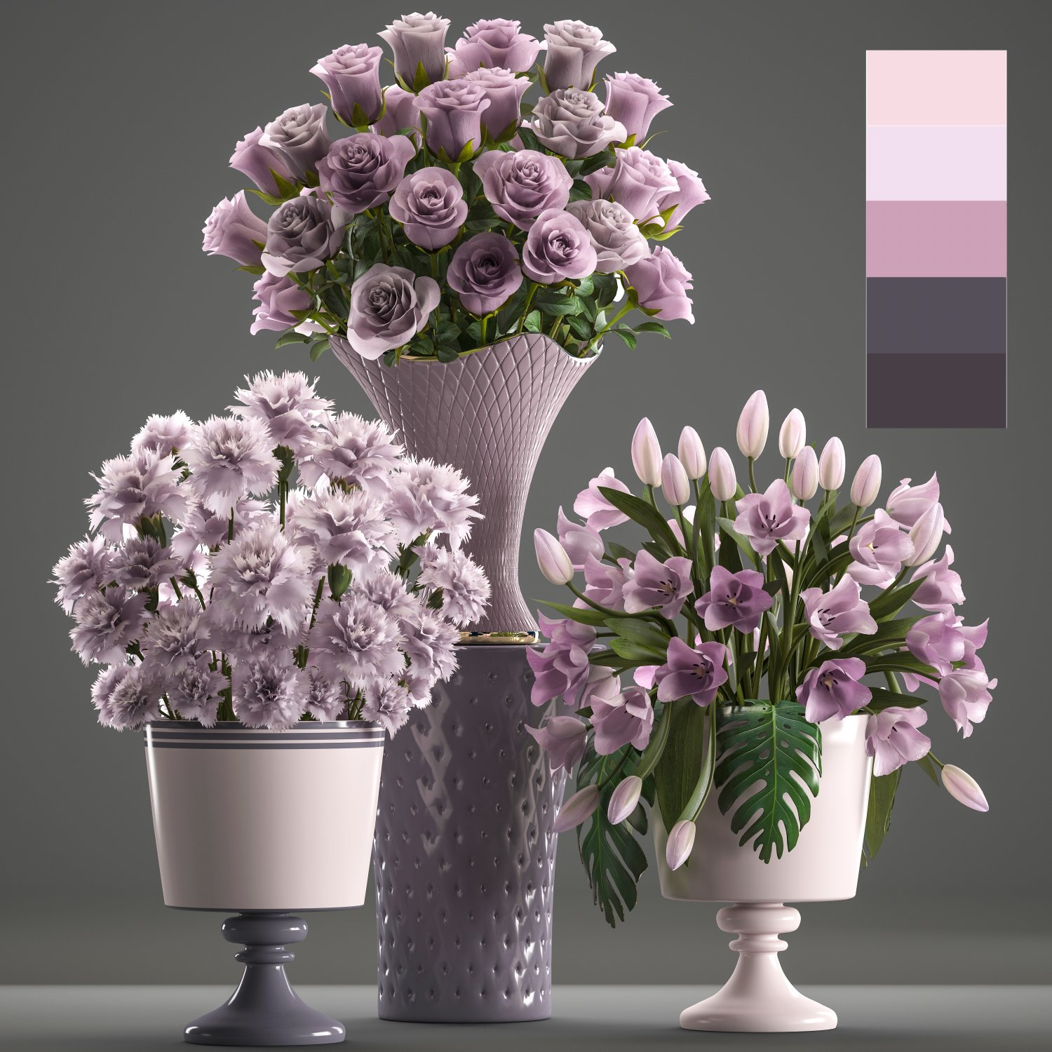 Bouquets Of Flowers In Vases Modle 3d In Fleurs 3dexport with regard to sizing 1500 X 1500