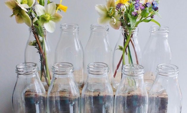 Bulk 10 Glass Shab Chic Vintage Retro Milk Bottle Vases intended for dimensions 1000 X 949