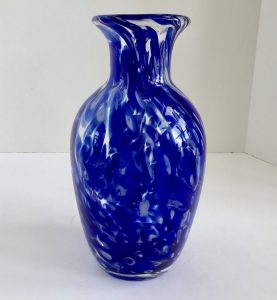 Cased Glass Blue And White Swirl Studio Art Glass 10 Vase pertaining to size 945 X 1024