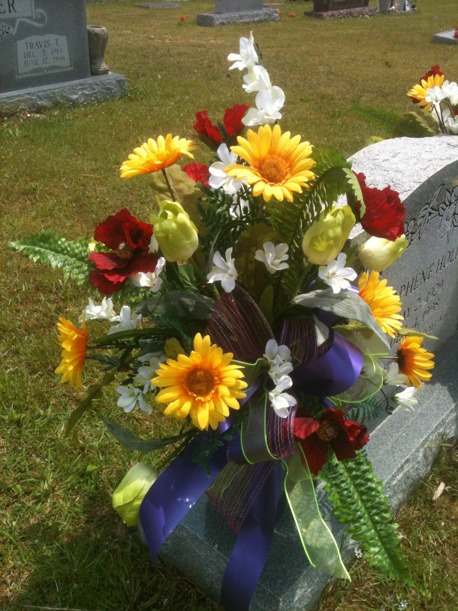 Cemetery Vase Arrangement Memorial Flowers Funeral Floral pertaining to size 1536 X 2048