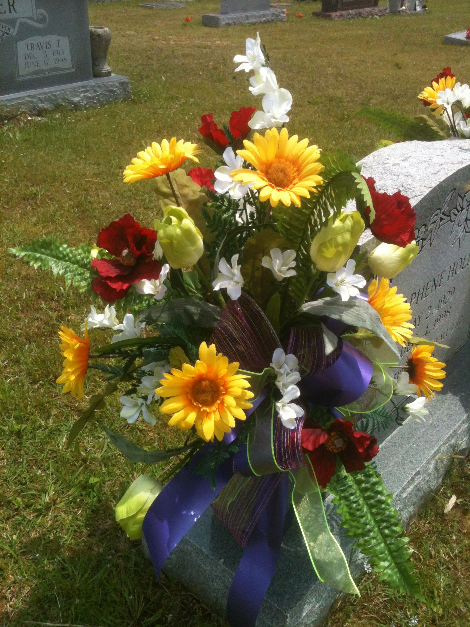 Cemetery Vase Arrangement Memorial Flowers Funeral Floral with size 1536 X 2048