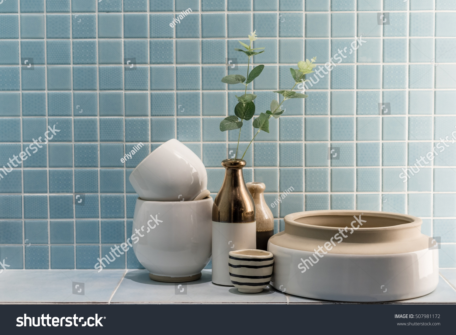 Ceramic Vase Bowl Decoration Bathroom Blue Stock Photo Edit pertaining to measurements 1500 X 1102