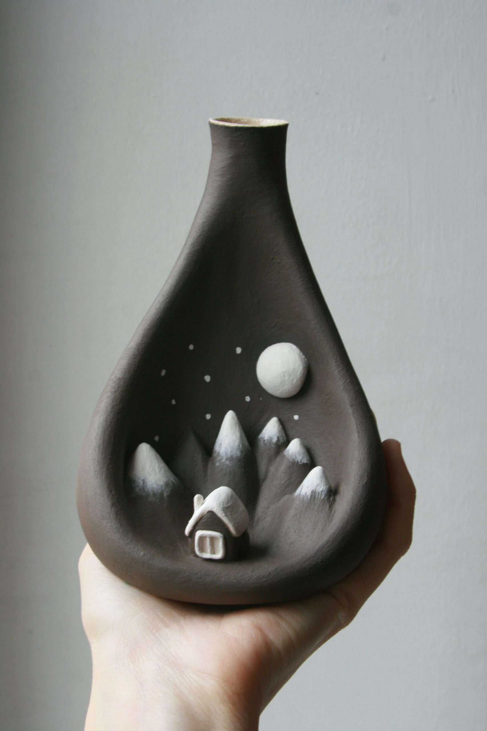 Ceramics Art Vases Mountains Stars Moon Night for dimensions 2592 X 3888