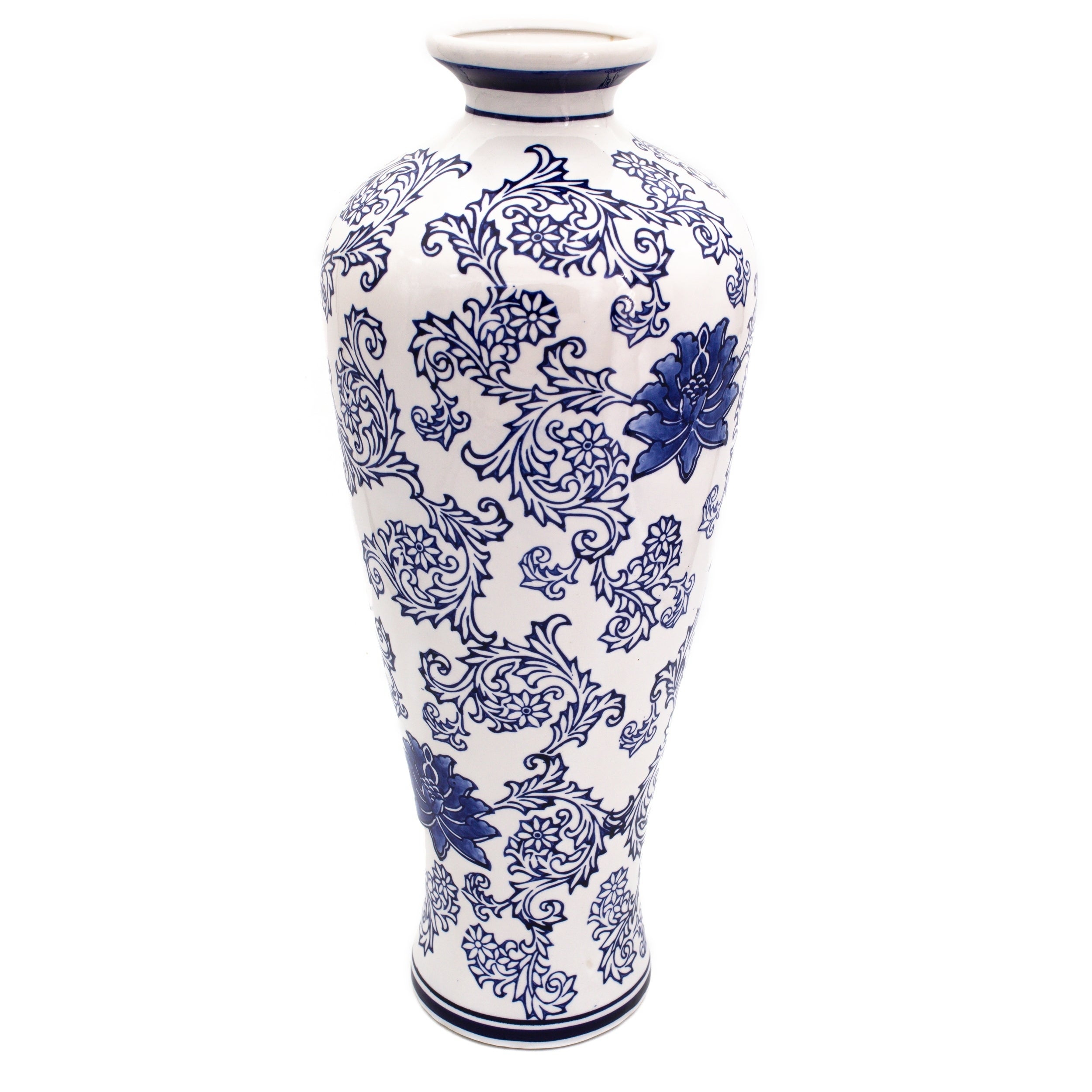 Claybarn Blue Garden White Tall Vase within measurements 2500 X 2500