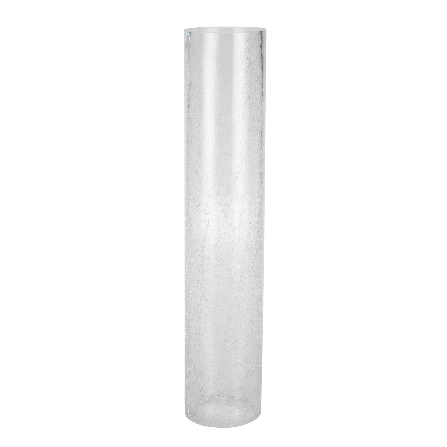 Clear Cylinder Crackle Vase with size 1500 X 1500