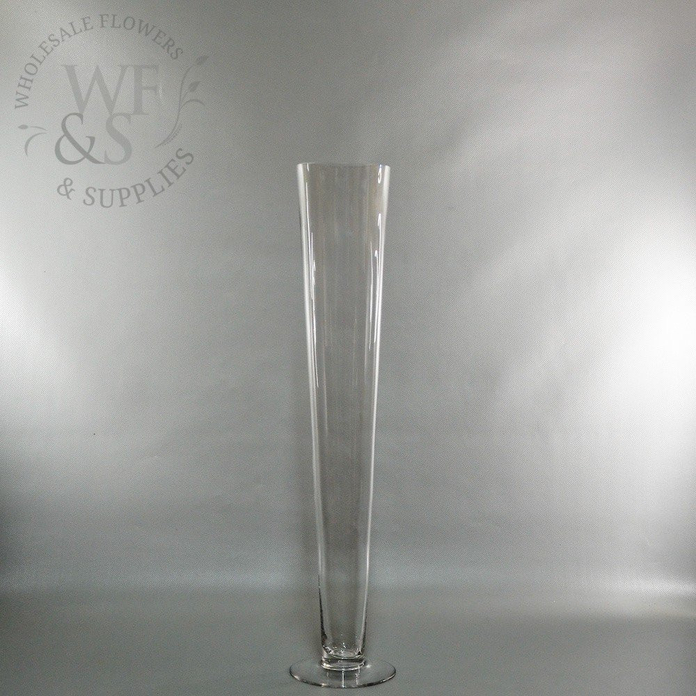 Clear Glass Pilsner Vase 24 in proportions 1000 X 1000