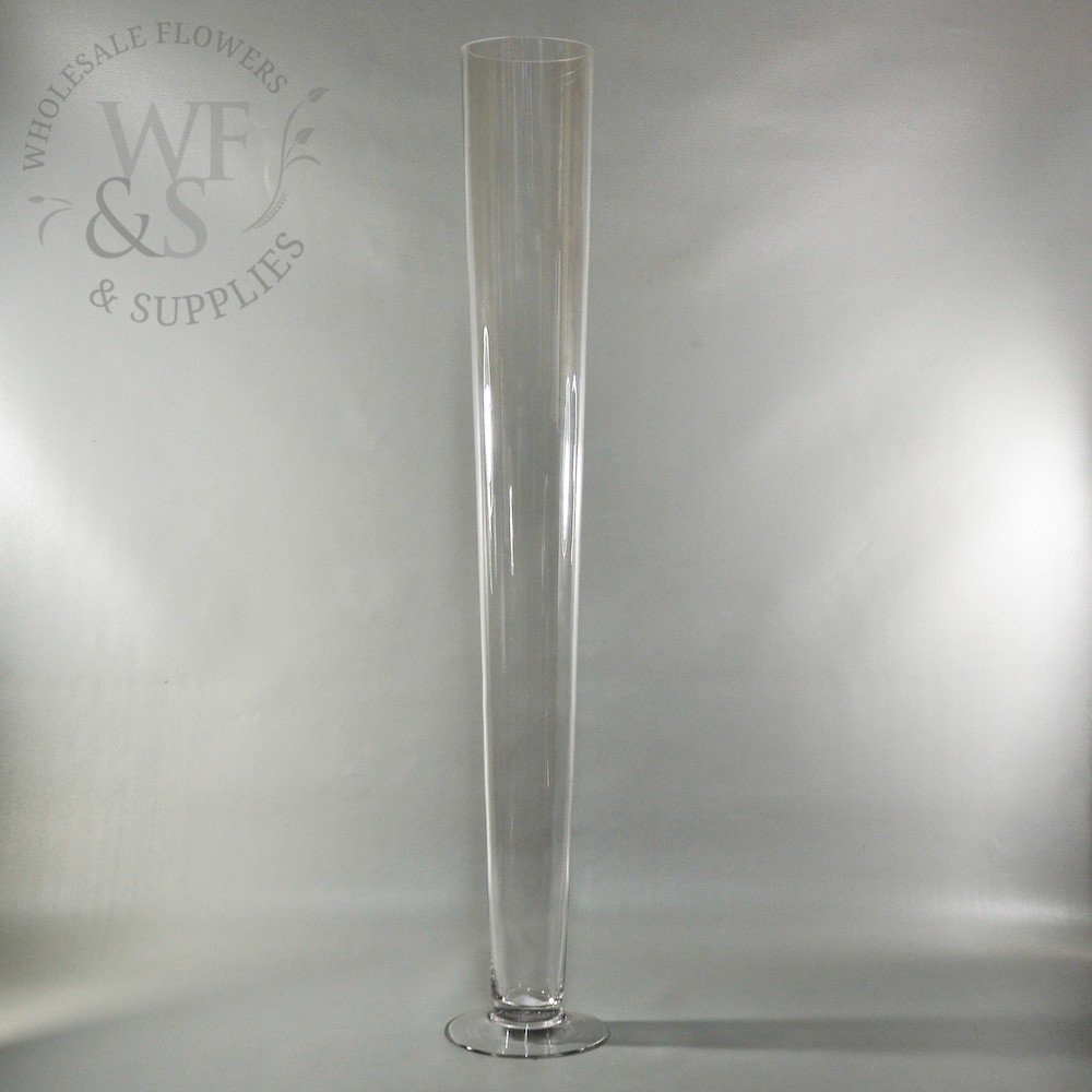 Clear Glass Pilsner Vase 32 throughout measurements 1000 X 1000