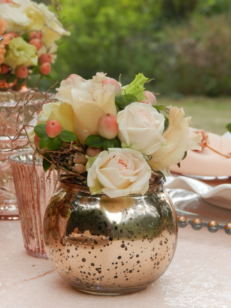 Copper Rose Gold Bubble Vase Miniature Wedding Day Hire for dimensions 780 X 1040