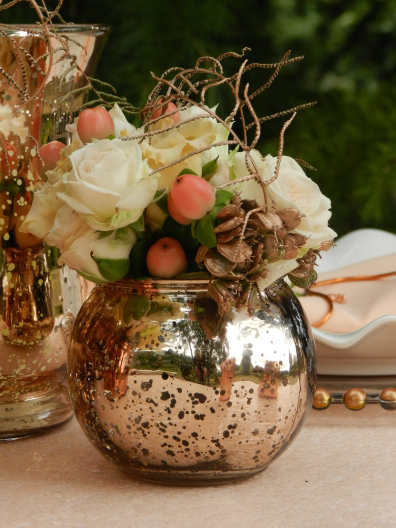 Copper Rose Gold Bubble Vase Miniature Wedding Day Hire regarding dimensions 780 X 1040