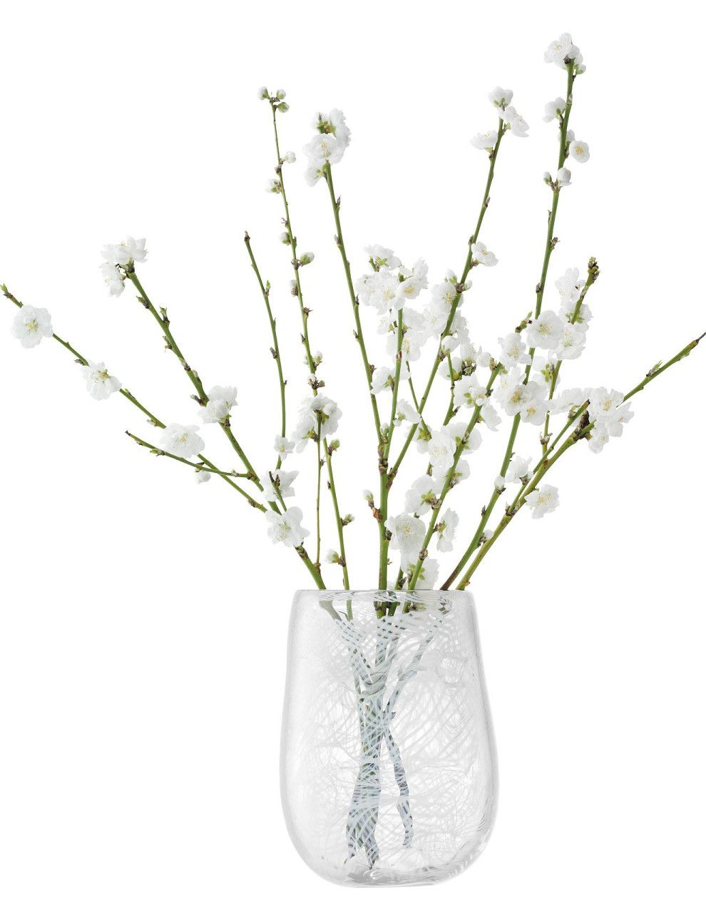 Cotton Vase H23cm White David Jones Vase Hand Blown in size 990 X 1290