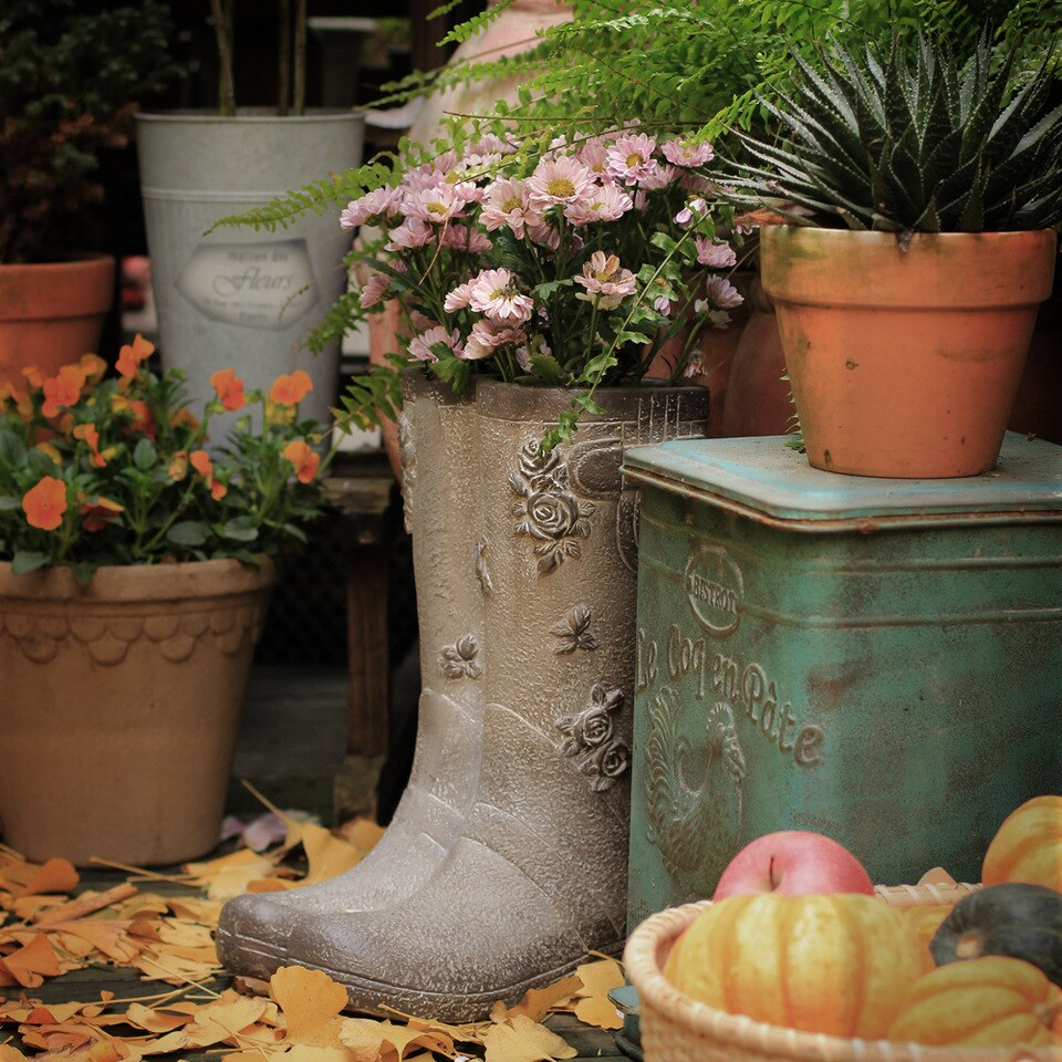 Creative Rain Boots Flowers Vase Vintage Garden High Heels intended for sizing 960 X 960