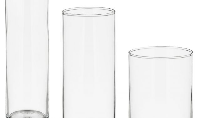 Cylinder Vase Set Of 3 Clear Glass inside dimensions 1400 X 1400