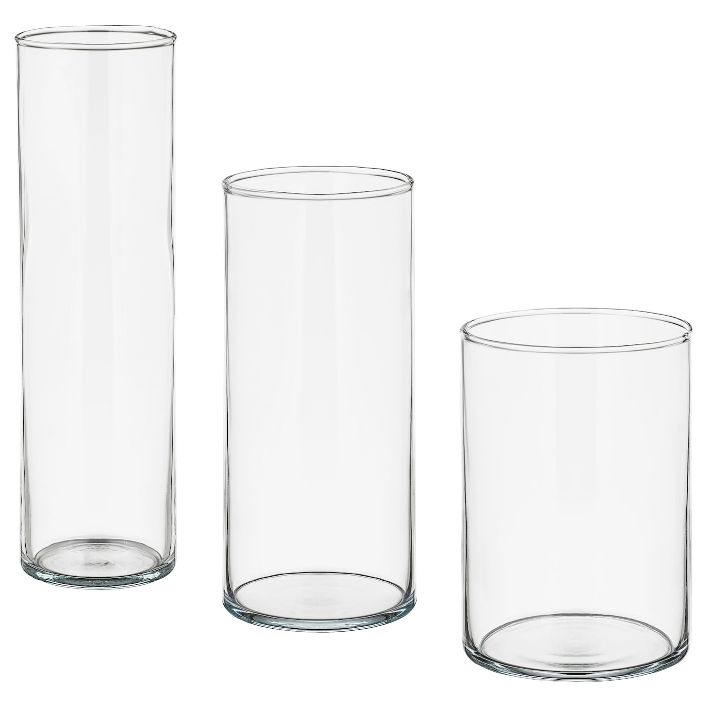 Cylinder Vase Set Of 3 Clear Glass with regard to measurements 1400 X 1400