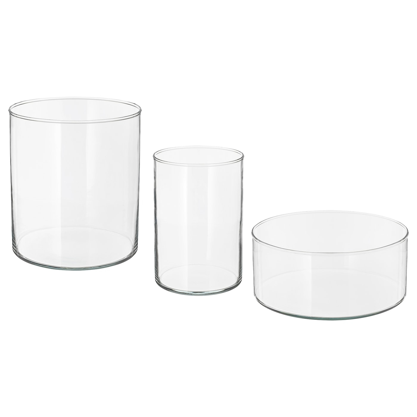 Cylinder Vasebowl Set Of 3 Clear Glass intended for sizing 1400 X 1400