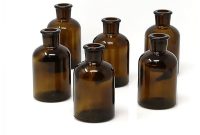 Dark Amber Medicine Bottle Bud Vases Set Of 6 Vases regarding proportions 1800 X 1800