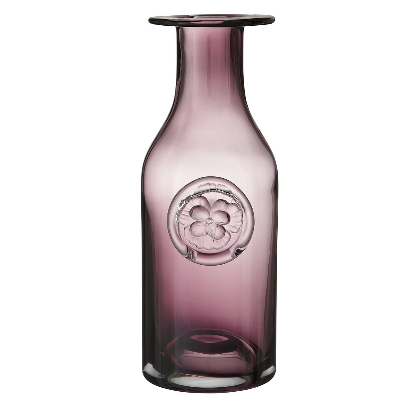 Dartington Crystal Pansy Flower Bottle Vase Heather H26 regarding proportions 1425 X 1425