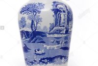 De Style Italien Spode Blue Vase Bleu Bas Sur Un Design De in measurements 866 X 1390