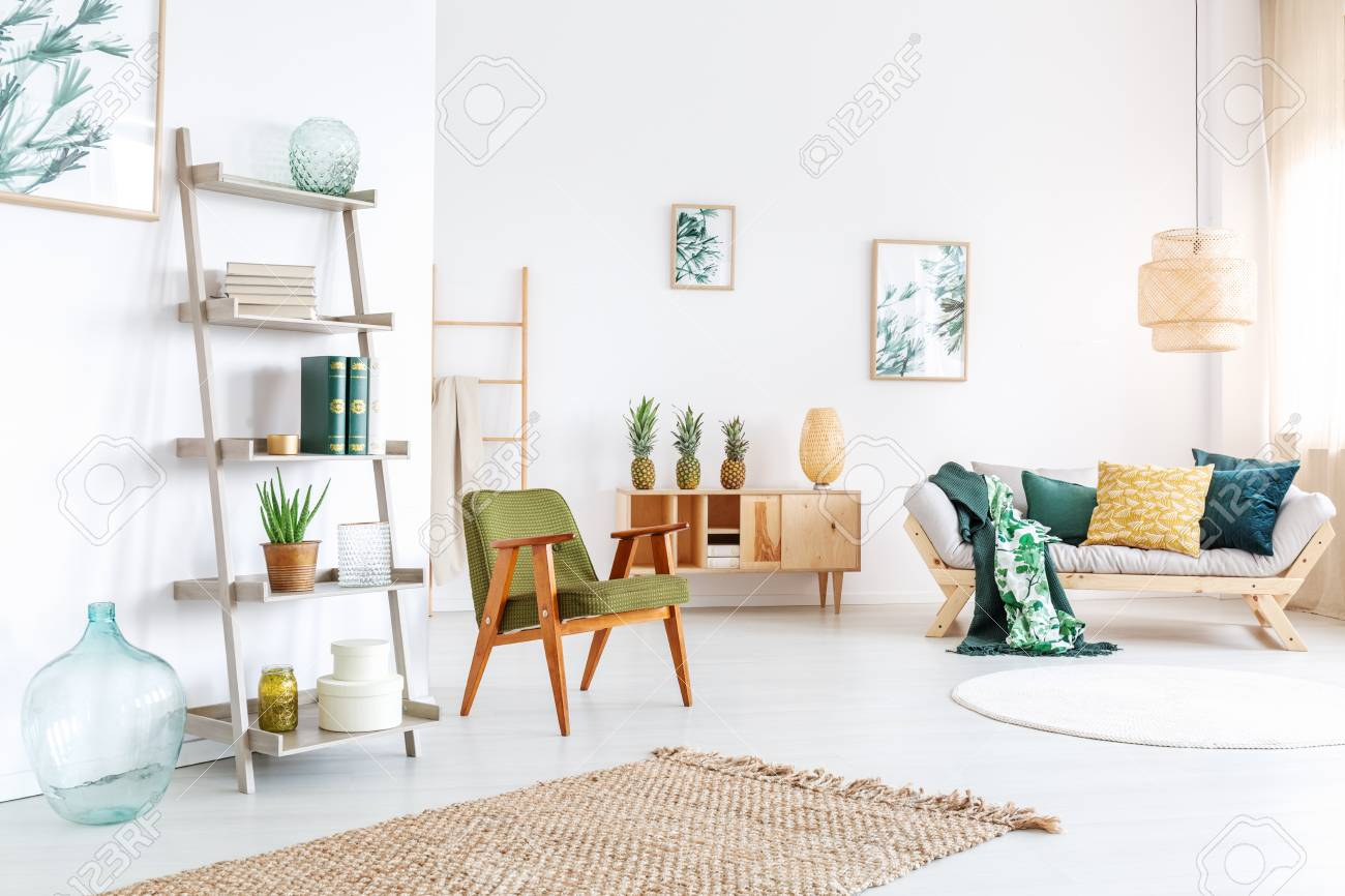 Decorative Glass Vase Next To Shelf With Plant In Colorful Living inside proportions 1300 X 866