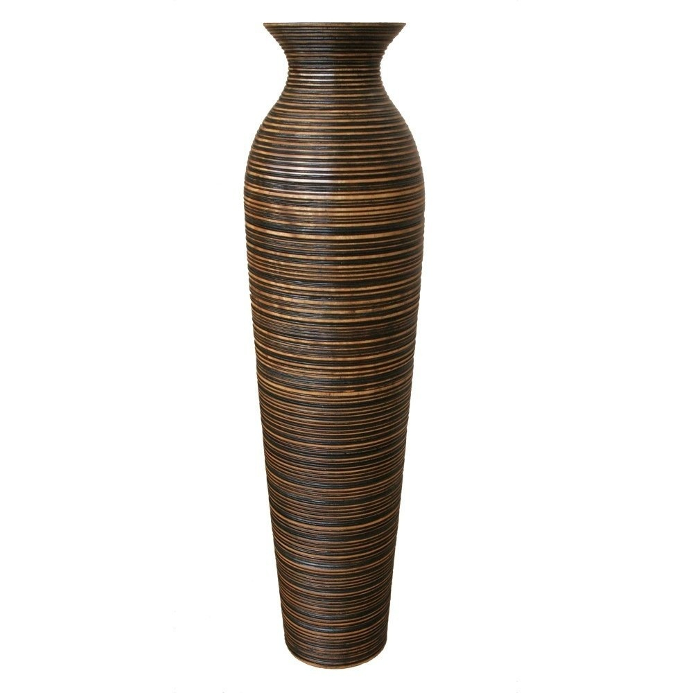 Decorative Tall Floor Vase Wood Height 75cm Brown with sizing 1000 X 1000