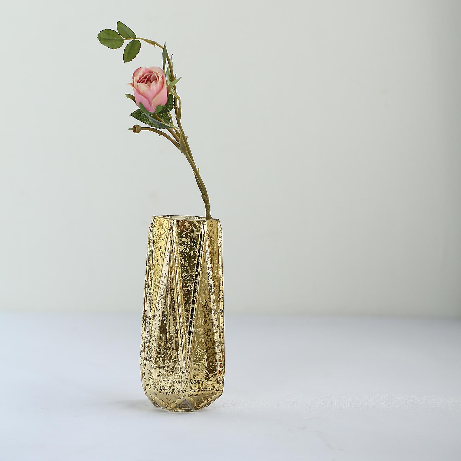 Details About 2 Pcs 8 Tall Gold Mercury Glass Geometric Vases Wedding Home Party Centerpieces with dimensions 1600 X 1600