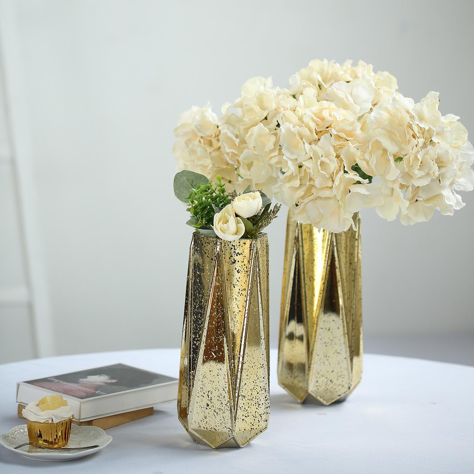 Details About 6 Pcs 11 Tall Gold Mercury Glass Geometric Vases Wedding Home Centerpieces with proportions 1600 X 1600