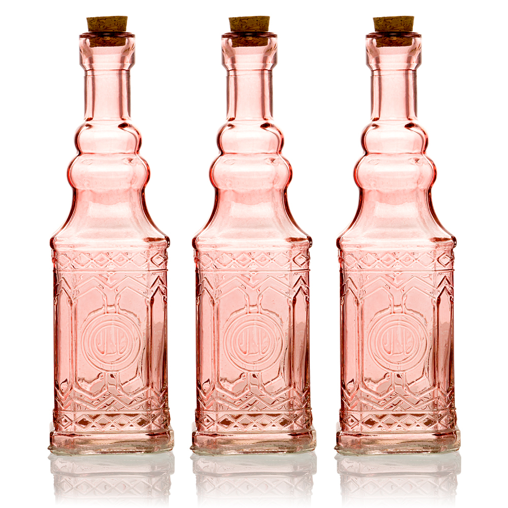 Details About Bulk Pack 3 Ella Vintage Pink Vintage Glass Bottle Wedding Flower Vase with regard to sizing 1000 X 1000