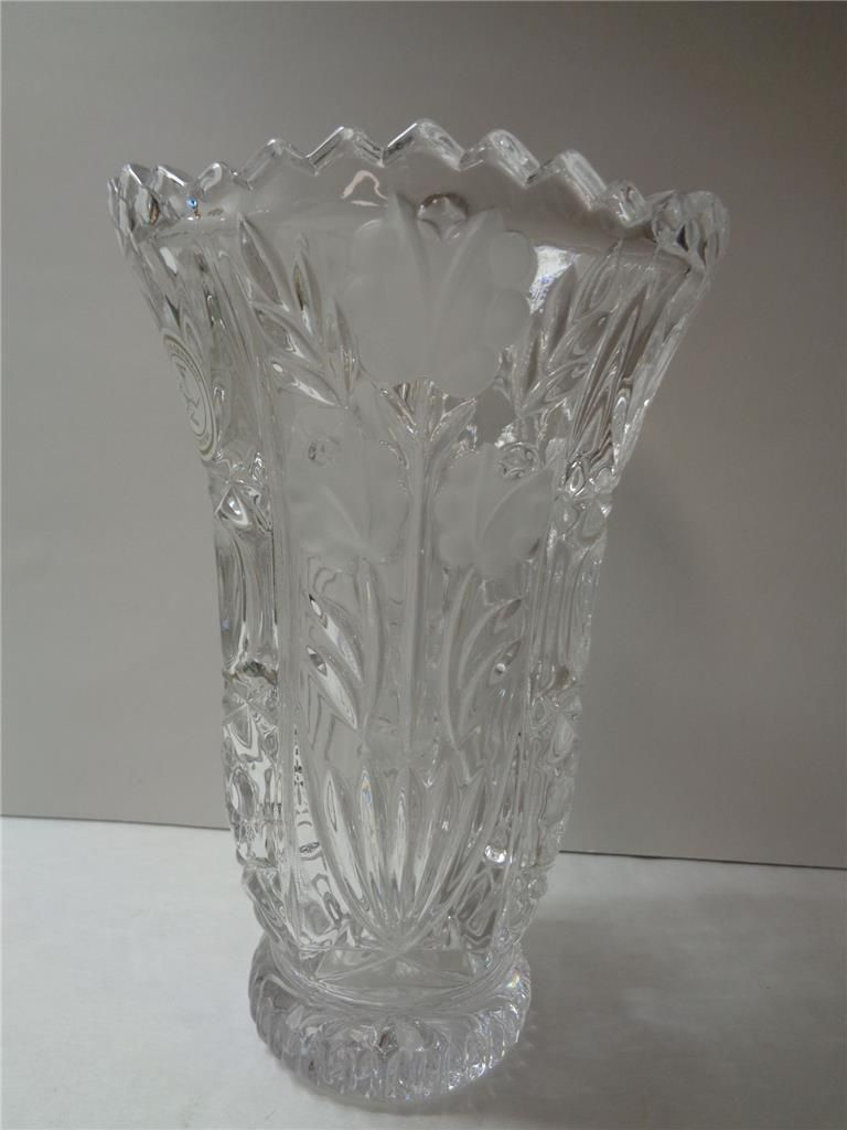 Details About Glass Crystal Vase Frosted Oxford Rose Anna regarding size 768 X 1024