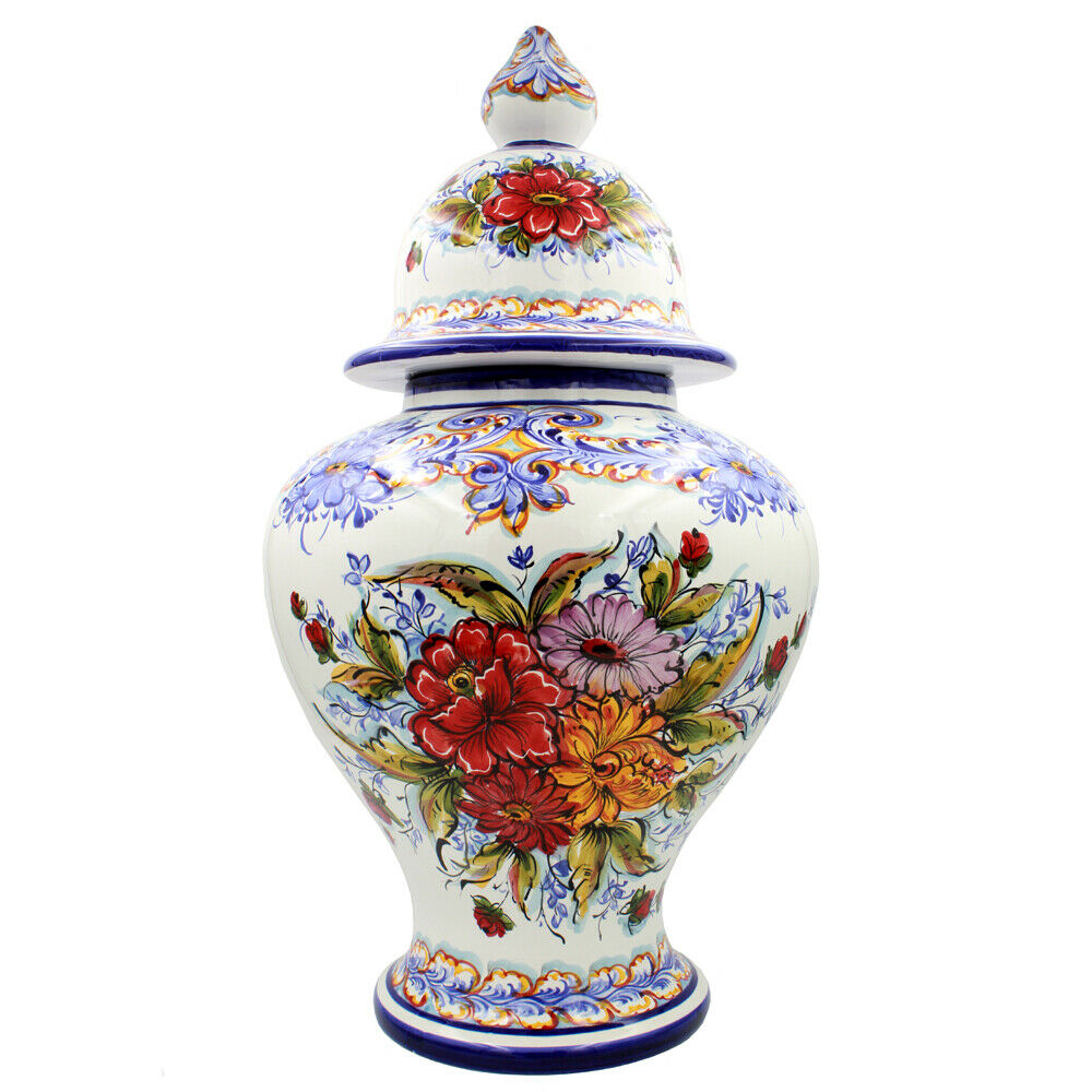 Details About Hand Painted Decorative Traditional Portuguese Ceramic Large Vase With Lid 610 for size 1000 X 1000