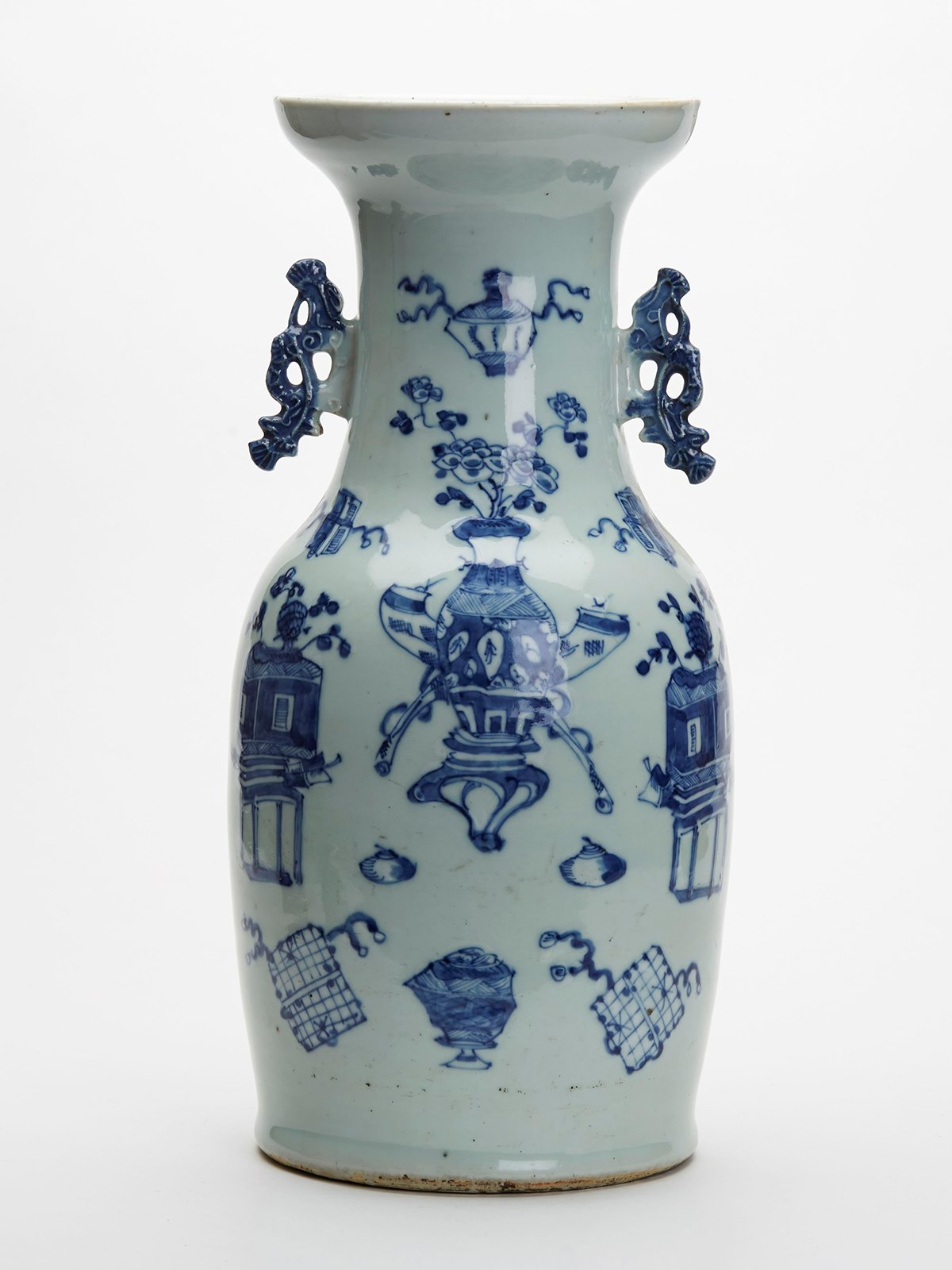 Details About Large Antique Chinese Celadon Blue White Vase 19th C within size 1200 X 1600