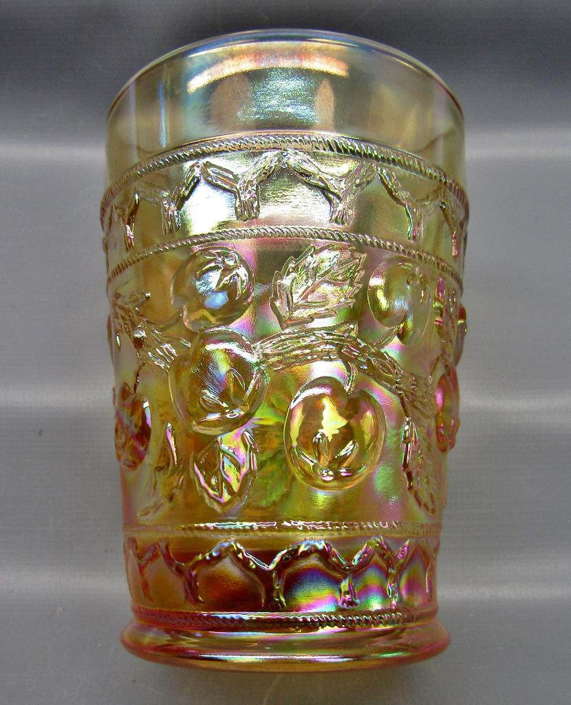 Details About Modern Fenton For Qvc Apple Tree Golden Glow Carnival Glass 4 Tumbler 6743 within dimensions 830 X 1024