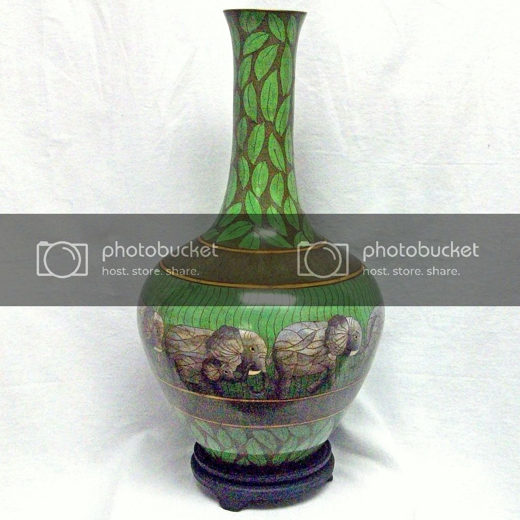 Details About Rare And Unique Tall Large Bronze Handmade Green Elephant Cloisonne Vase W Stand pertaining to dimensions 1024 X 1024