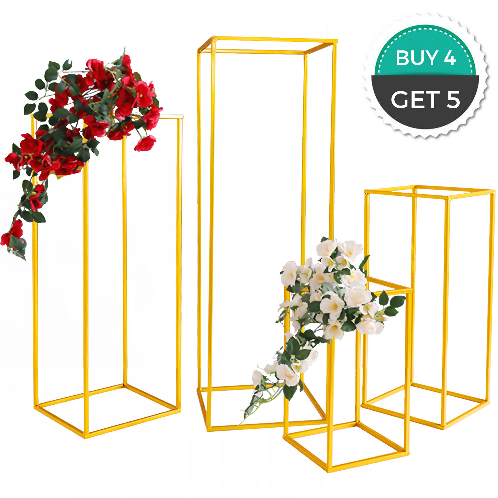 Details About Wedding Flower Vase Floor Vases Column Stand Metal Road Lead 5pcs Silver Decor throughout size 1600 X 1600