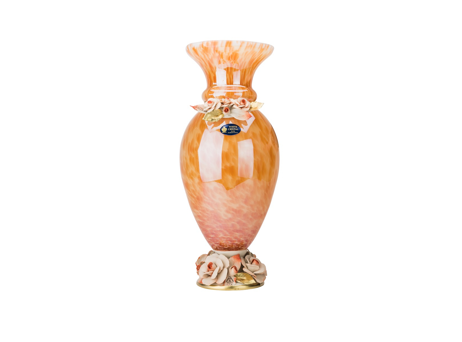 Details About White Crystal Wvs1001org 17 Luxury Orange Crystal Jupiter Murano Bud Vase pertaining to dimensions 1620 X 1200