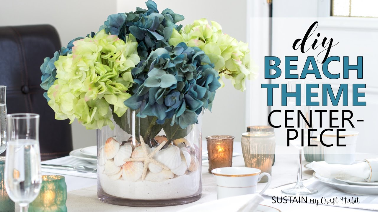 Diy Beach Theme Centerpiece Coastal Wedding Bridal Shower Decor for dimensions 1280 X 720