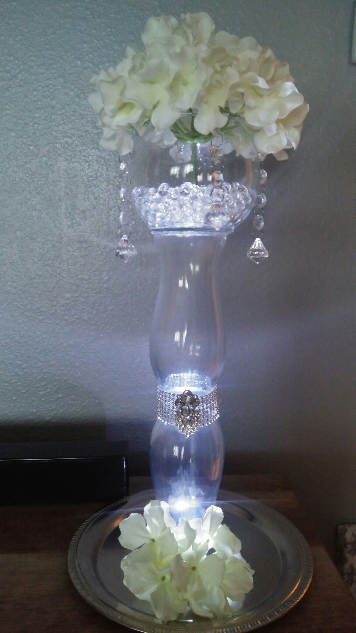 Diy Crystal Centerpiece With 3 Dollar Tree Vases Crystal for dimensions 1170 X 2080