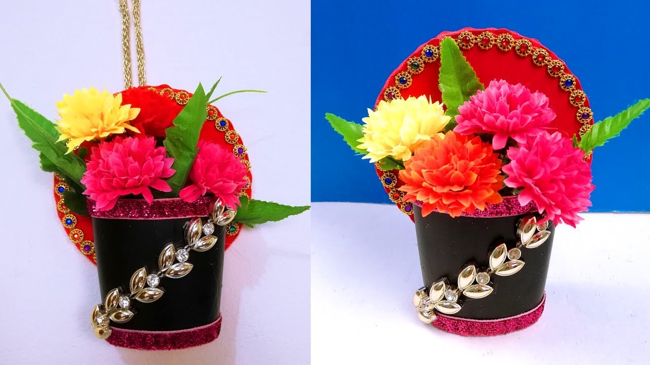 Diy Flower Vase Homemade Decorative Items From Waste Material Best Out Of Waste for proportions 1280 X 720