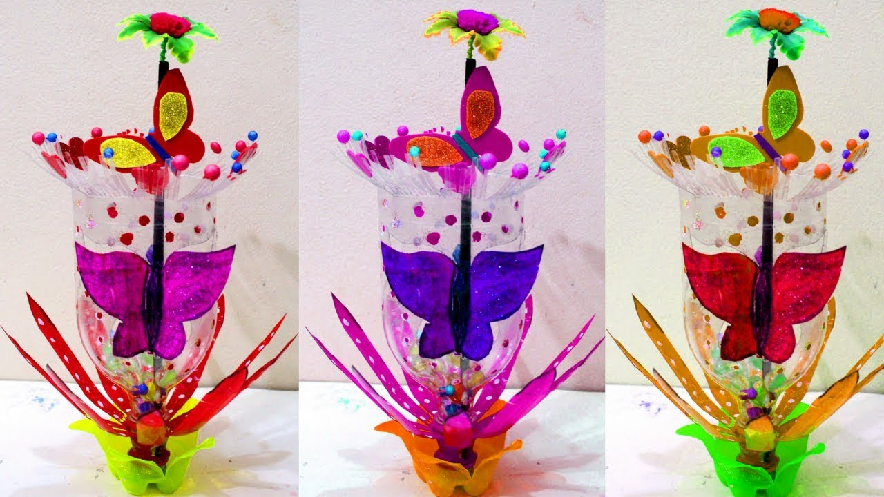 Diy Flower Vase Made With Recycled Plastic Bottle Plastic Bottle Vase Design Best Out Of Waste in measurements 1280 X 720