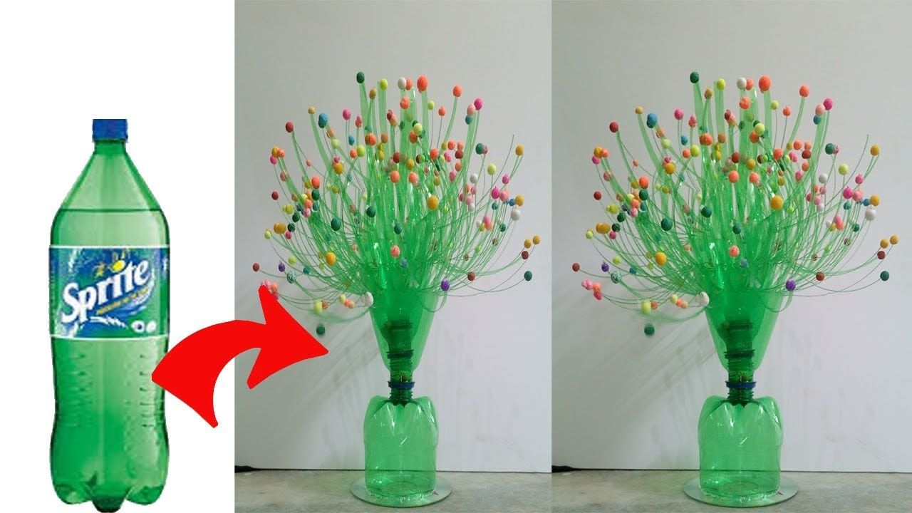 Diy Flower Vase Using With Plastic Bottle Craft Ideas inside dimensions 1280 X 720