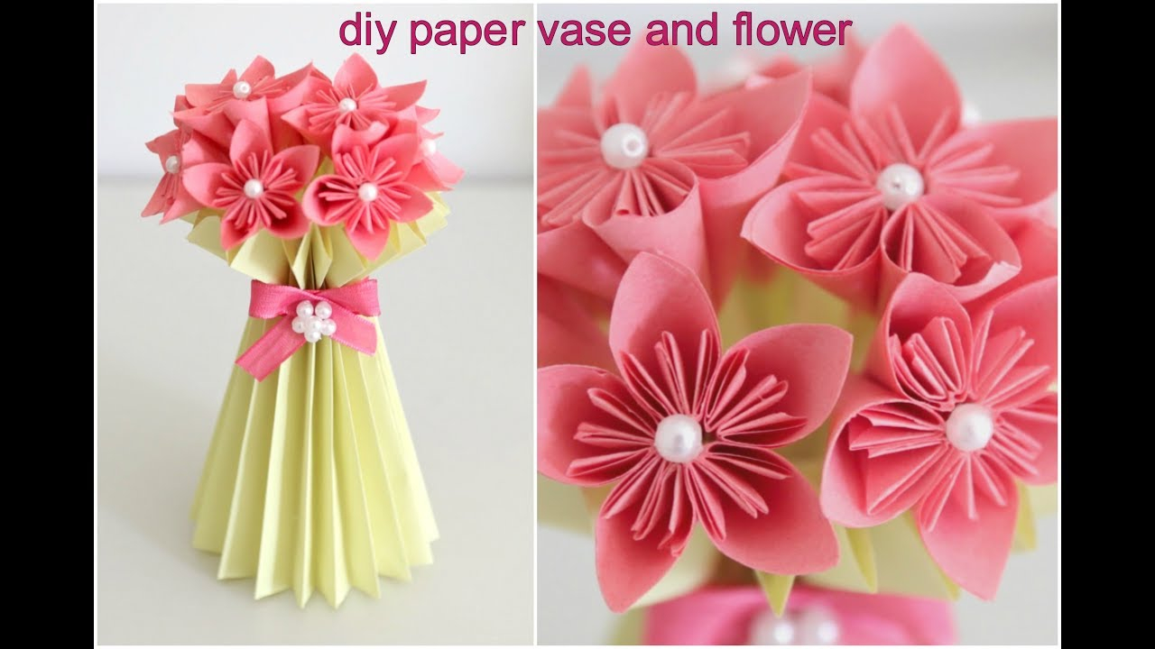 Diy Paper Flower Vase And Flower Easy Diy Paper Craft Inspiration Kidzone intended for size 1280 X 720