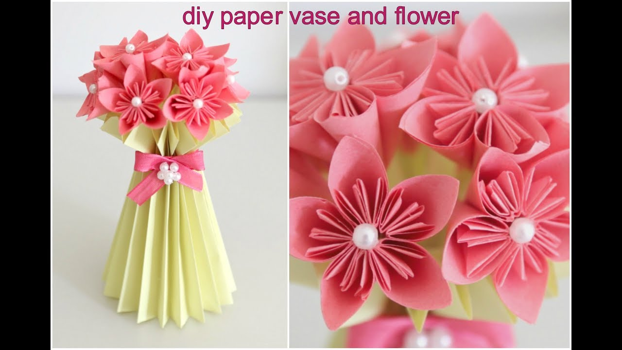 Diy Paper Flower Vase And Flower Easy Diy Paper Craft Inspiration Kidzone regarding sizing 1280 X 720