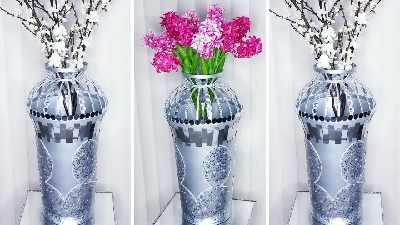 Diy Tall Metallic Floor Vase Quick And Easy 5 Minutes Home Decorating Hack pertaining to proportions 1280 X 720