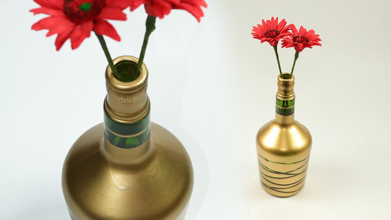 Diy Wine Bottle Craft Turn Waste Wine Bottle Into Beautiful Flower Vase inside dimensions 1280 X 720