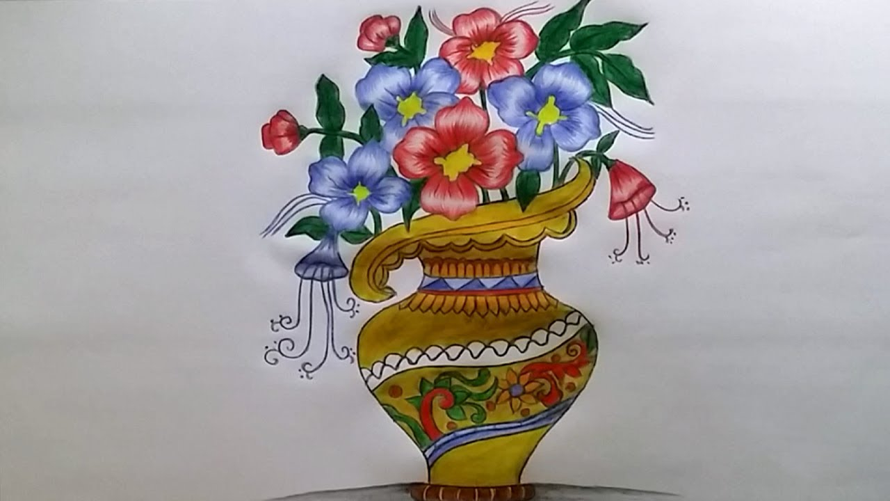 Drawing Of A Flower Vase regarding dimensions 1280 X 720