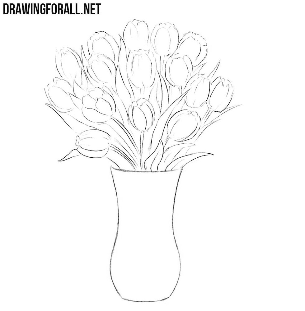 Drawing Of Flowers In Vase Atcsagacity with regard to size 980 X 1000