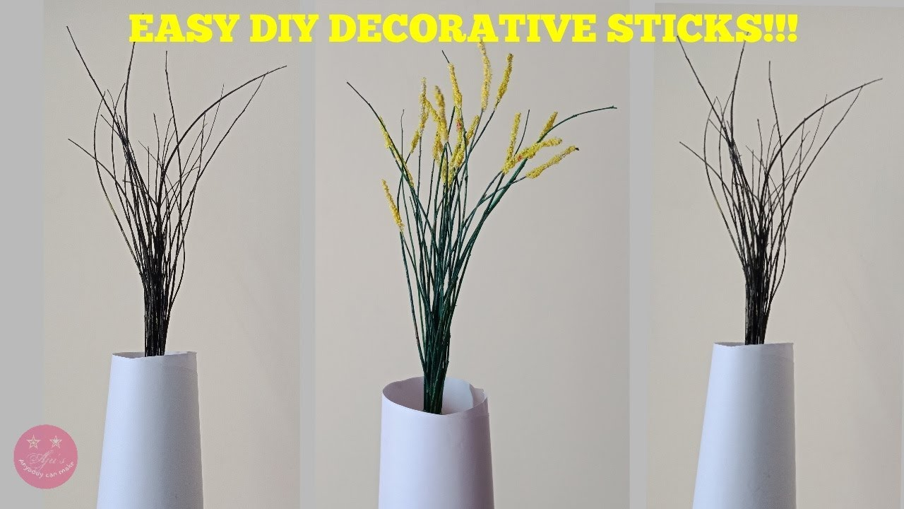 Easy To Make Table Top Vase Filler Sticks Using Leaf Mid Stem And Semolina Diy Grass Flowers inside measurements 1280 X 720