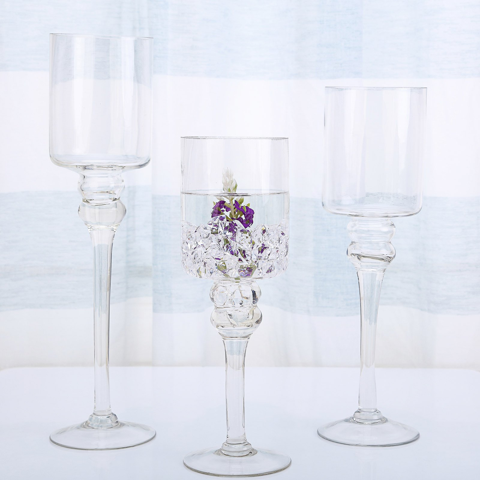 Efavormart Set Of 3 Clear Long Stem Glass Cylinder Flower Vase Tabletop Candle Holders pertaining to size 1600 X 1600