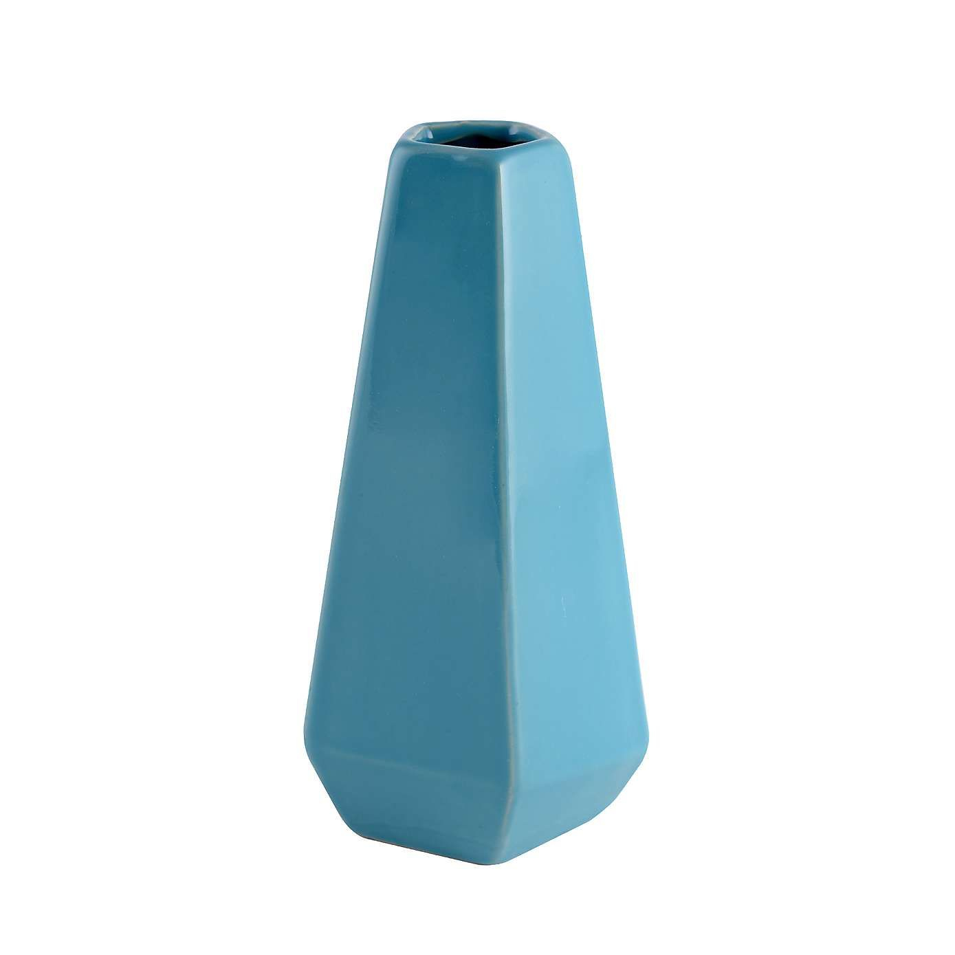 Elements Teal Ceramic Faceted Vase Dunelm Glass Flower with measurements 1389 X 1389